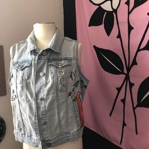 Eyes on fire denim jacket